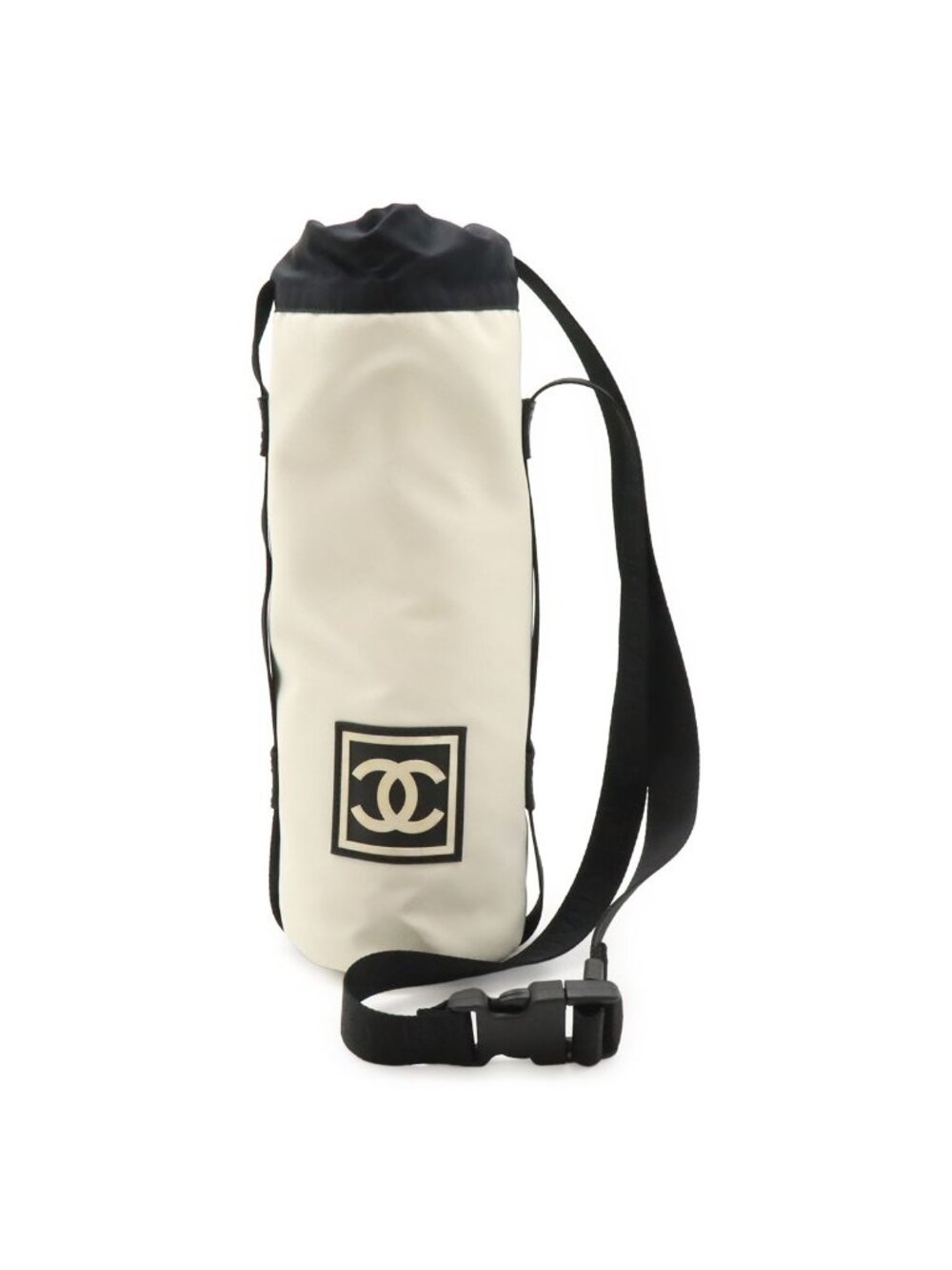 Chanel Sports Line CC Logo Tube Shape Bottle Holder Case Shoulder Bag Nylon